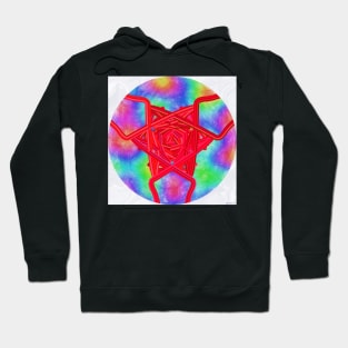 Geometric Rose, Digital Psychedelic Art Hoodie